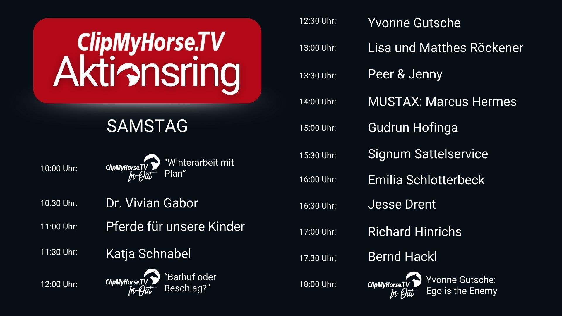 Vielfältiges Programm am Samstag bei der PASSION PFERD