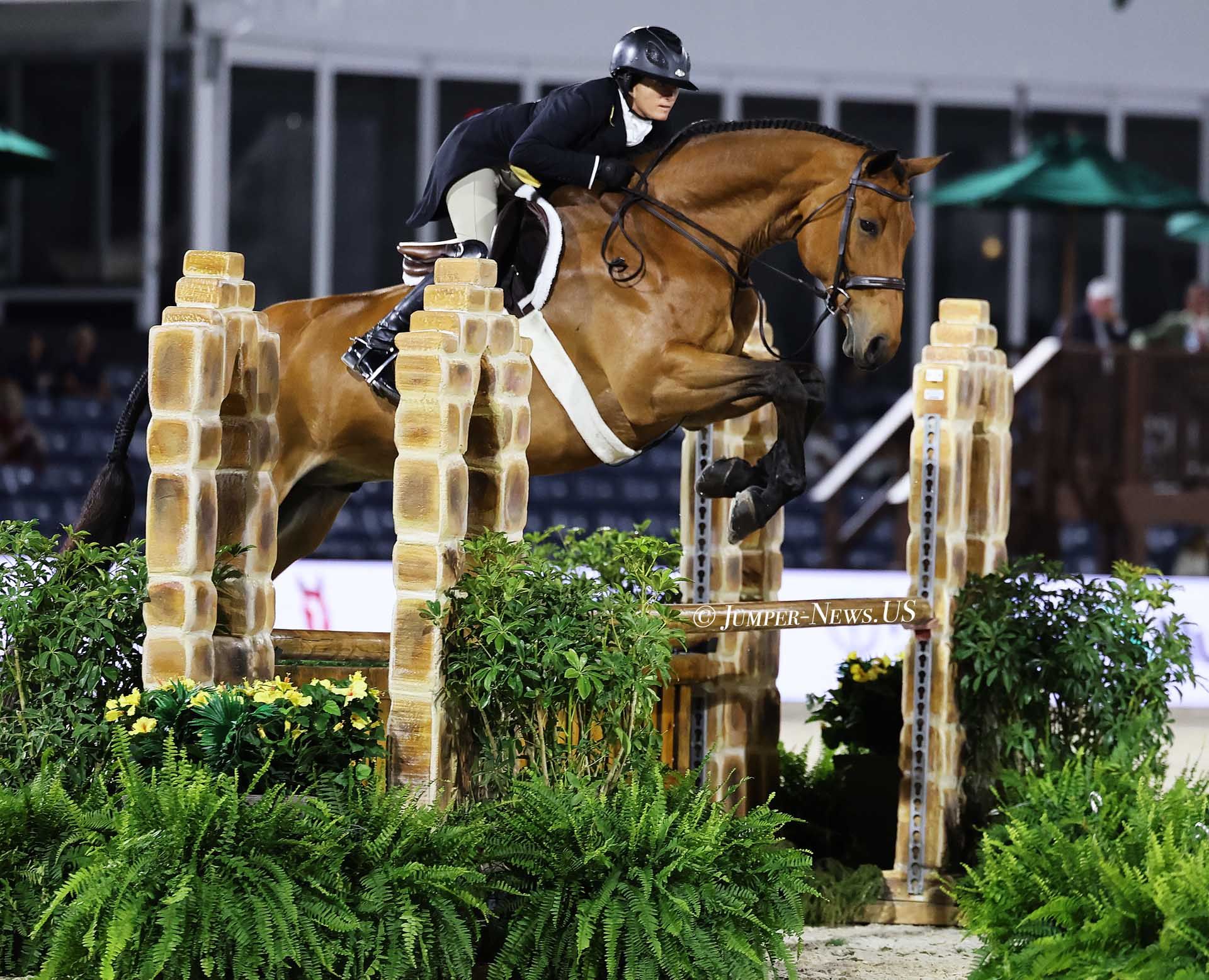 Victoria Colvin on Dicblue PS wins Wellington Hunter Spectacular