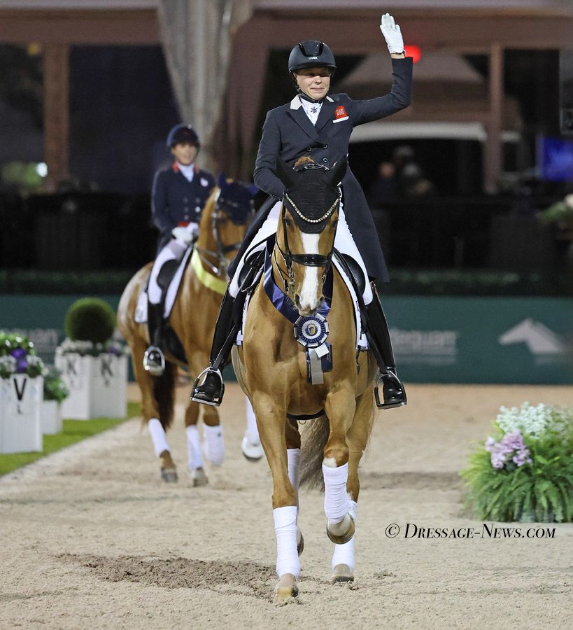 Britain's Susan Pape on Harmony’s Giulilanta Win Wellington CDI5* Grand Prix