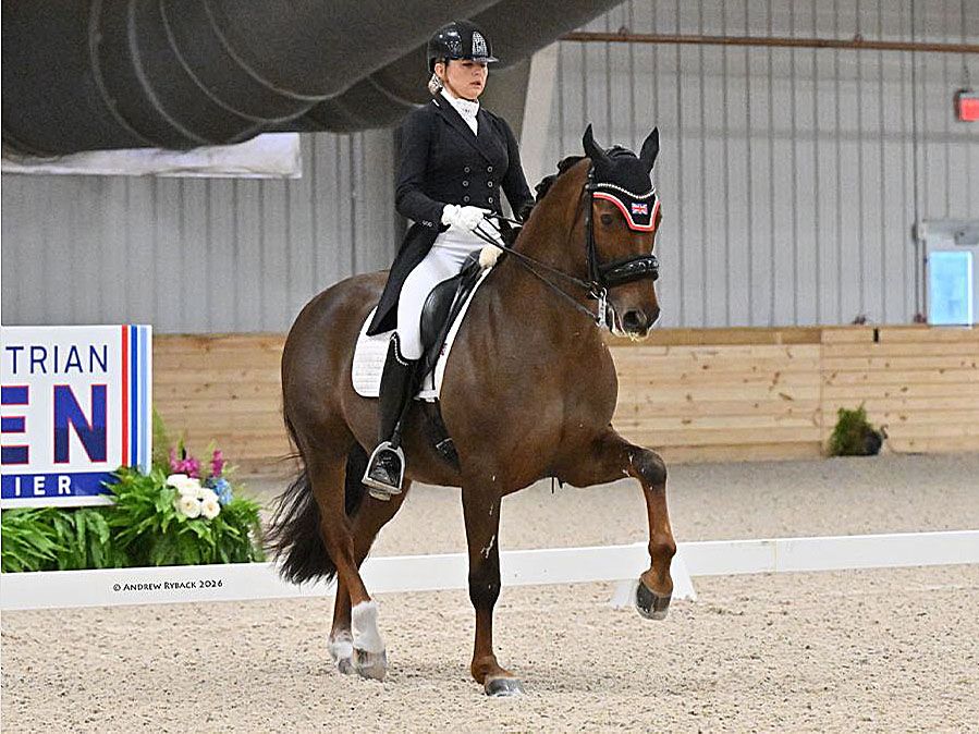 Charlotte Osborne rides Fruhlingszauber to victory in Ocala's CDI3* Freestyle