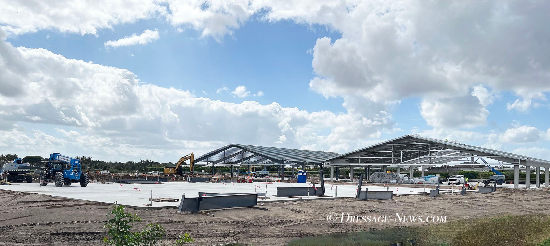 Construction Well Underway of 2 of 5 New Barns for Wellington