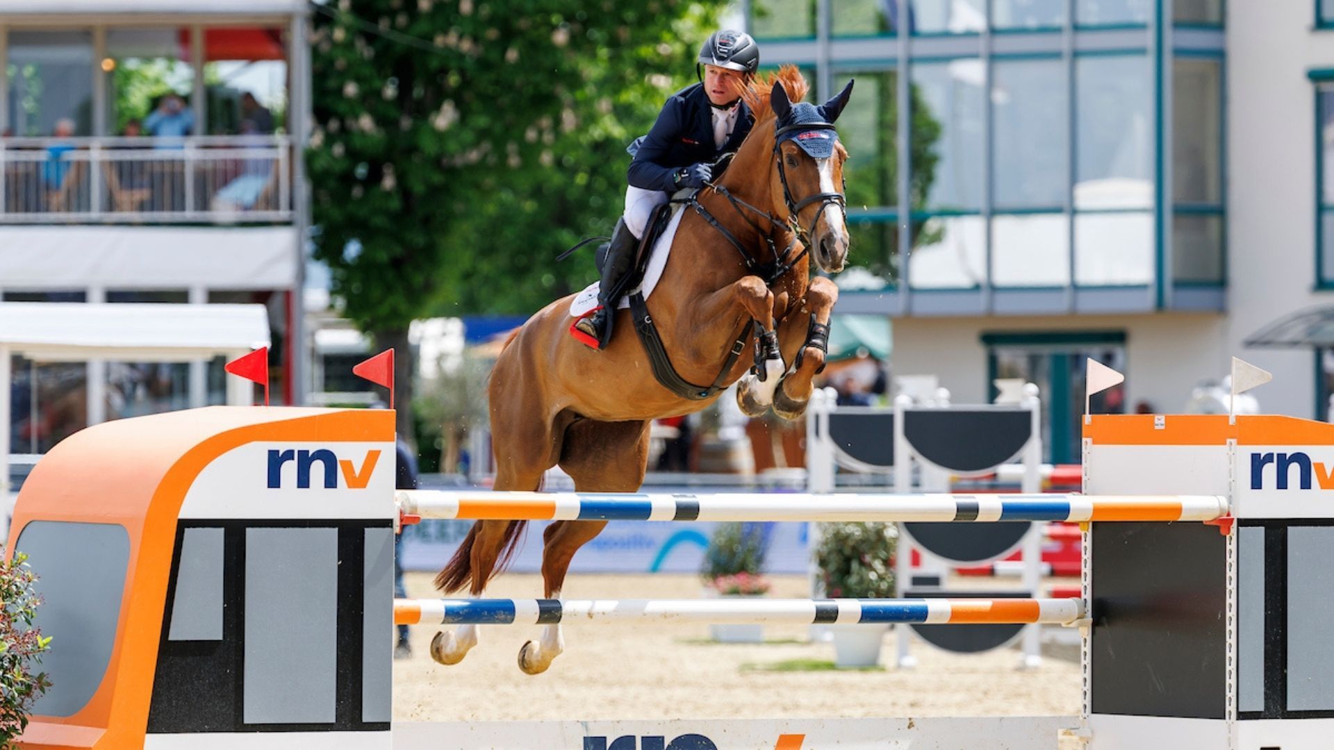 Michael Jung siegt im 1,45-m-Hauptspringen von Opglabbeek